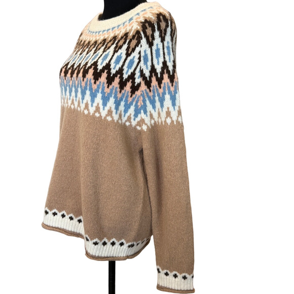 - New ~ COTTON ON , NORDSTROM ~ Women's Beige Ikat Pullover Sweater Size S - Picture 2 of 6